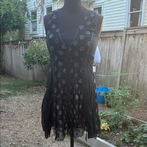 Black and Gray Polka Dot Women's Dress